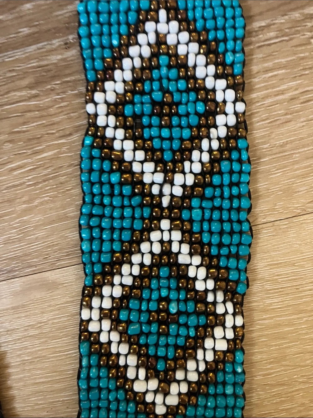 Beaded Turquoise and White Women's Waist Belt